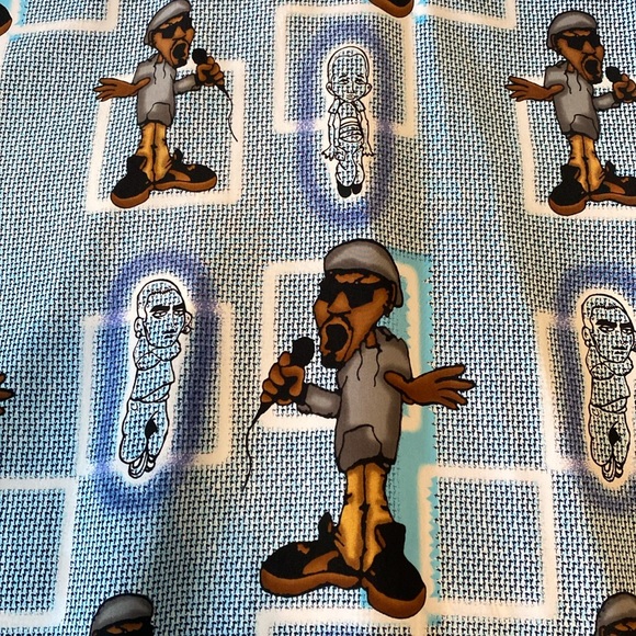 Seals 3XL Blue Hip Hop DJ Mic Night Button Down Short Sleeved Shirt - Picture 3 of 5